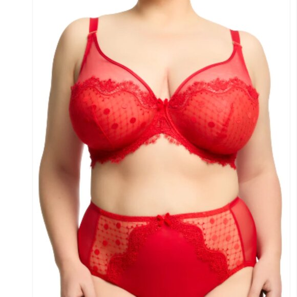 Dita Von Teese Vedette en Flamme Red Curve Bra sexy full cup lace NWT sz 42D - Picture 2 of 3